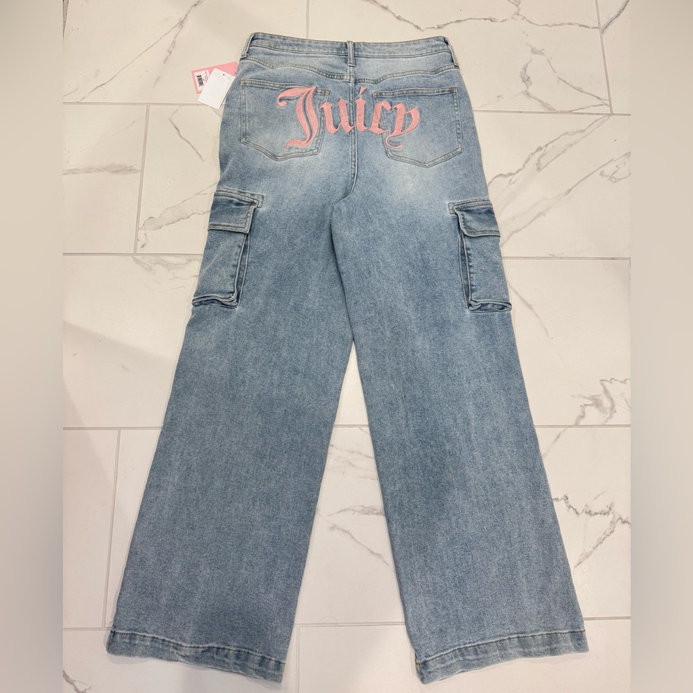 Juicy Couture Light Blue Relaxed Cargo Jeans